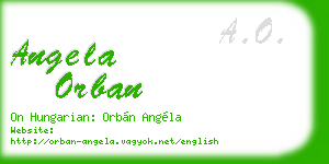 angela orban business card